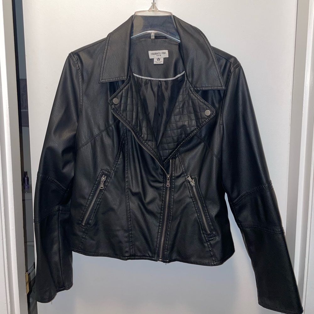 Celebrity Pink black leather jacket